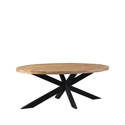 Homestorecity Eetkamertafel Zip - Rugueux - Mangohout - Ovale - 240x110 cm