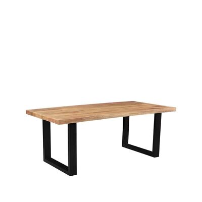 Table de salle à manger Homestorecity Zeth - Rough - Bois de manguier - 220x100 cm