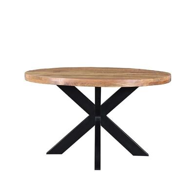 Homestorecity Eetkamertafel Ziggy - Rugueux - Mangohout - Rond - 140 cm