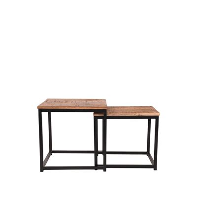 Homestorecity Salontafel Set Twain - Rugueux - Mangohout