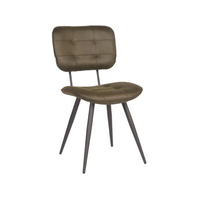Homenegoziocittà Eetkamerstoel Gus - Verde militare - Microfibra