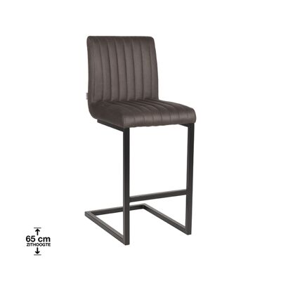 Homestorecity Barkruk Milo - Antraciet - Microfibra - Zithoogte 65