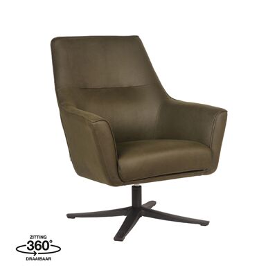 Fauteuil Tod Homestorecity - Vert armée - Microfibre
