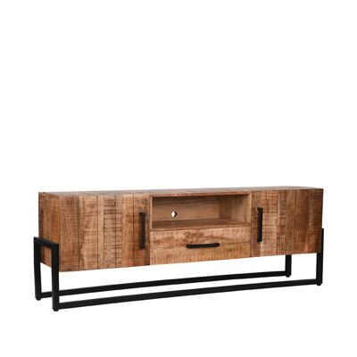 Meuble TV Homestorecity Bolivia - Rough - Bois de manguier - 174 cm