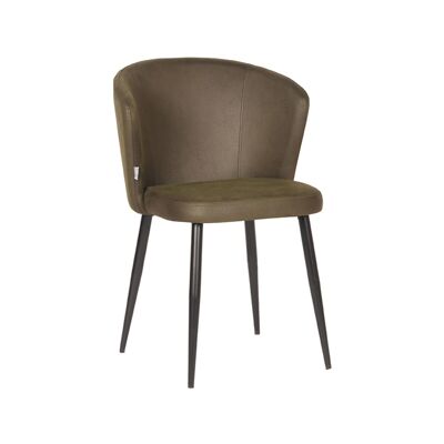 Homestorecity Eetkamerstoel Wave - Vert armée - Microfibre