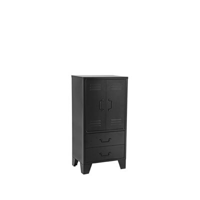 Homestorecity Bergkast Fence - Zwart - Metaal - 2-Deurs laag