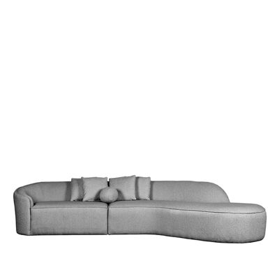 Homestorecity Bank Flori - Grijs - Boucle - 4-Zits