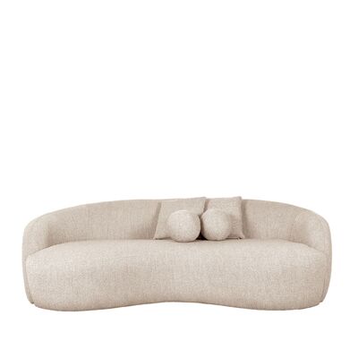 Homestorecity Bank Nesso - Beige - Boucle - 3-Zits