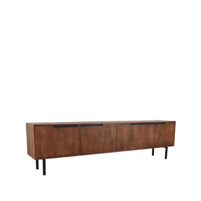 Meuble TV Homestorecity Rio - Espresso - Bois de manguier - 220 cm