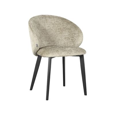 Homestorecity Eetkamerstoel Logan - Beige - Fluweel