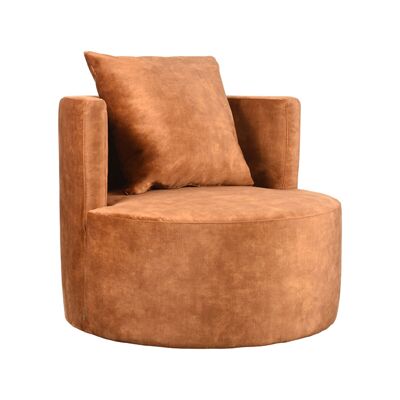 Homestorecity Sillón Evy - Oker - Terciopelo - 90 cm