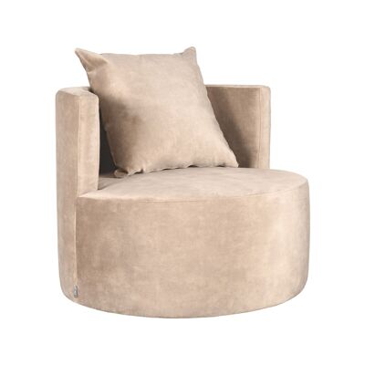 Homestorecity Fauteuil Evy - Zand - Terciopelo - 90 cm