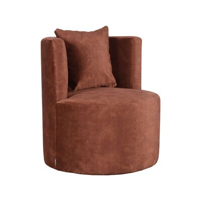 Homestorecity Fauteuil Evy - Rust - Velours - 65 cm