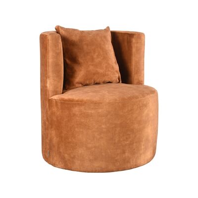 Homestorecity Sillón Evy - Oker - Terciopelo - 65 cm