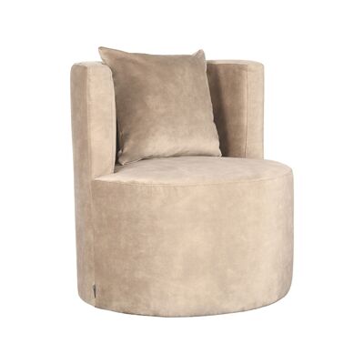 Homestorecity Fauteuil Evy - Zand - Terciopelo - 65 cm