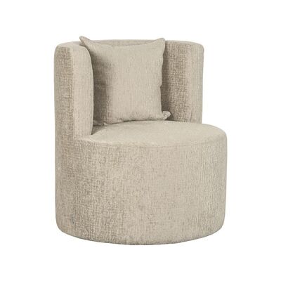 Homestorecity Fauteuil Evy - Beige - Fluweel - 65 cm