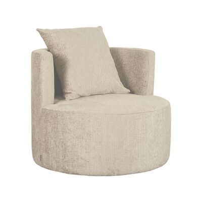 Homestorecity Fauteuil Evy - Beige - Fluweel - 90 cm