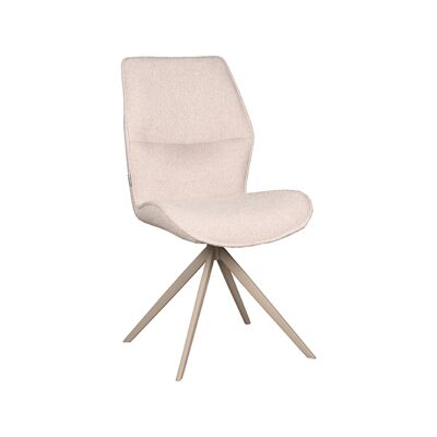 Homestorecity Eetkamerstoel Comfy - Naturel - Boucle - Taupe Onderstel