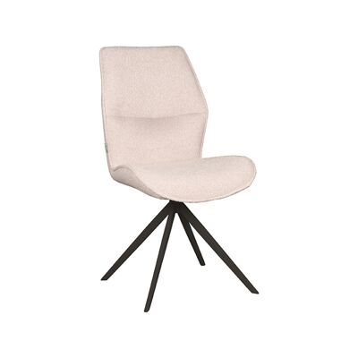 Homestorecity Eetkamerstoel Comfy - Naturel - Boucle - Zwart Onderstel