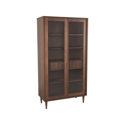 Homenegoziocittà Vitrinekast Jule - Walnoot - Eiken - 100 cm