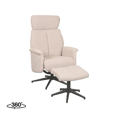 Fauteuil Verdal - Naturel - Boucle - Incl.Hocker