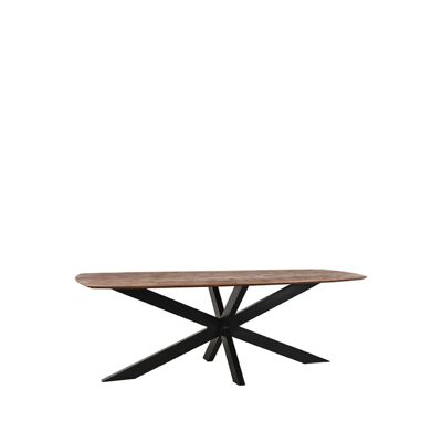 Mesa de comedor Homestorecity Zane - Espresso - Mangohout - 160 cm