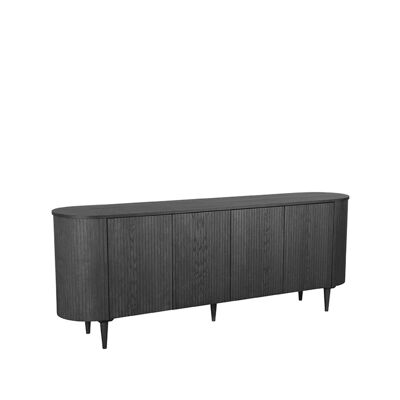 Homestorecity Dressoir Oliva - Noir - Eiken - 220 cm