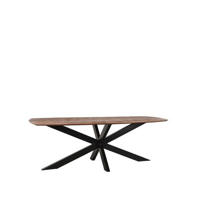 Mesa de comedor Homestorecity Zane - Espresso - Mangohout - 190 cm