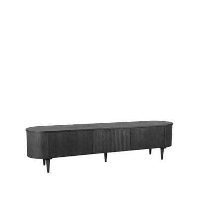 Homestorecity Meuble TV Oliva - Noir - Eiken - 220 cm