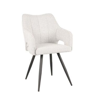 Homestorecity Eetkamerstoel Noud - Wit - Boucle
