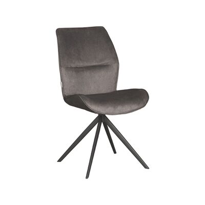Homestorecity Eetkamerstoel Comfy - Antraciet - Cosmo - Zwart Onderstel