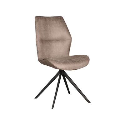 Homestorecity Eetkamerstoel Comfy - Taupe - Micro Suède - Noir Onderstel