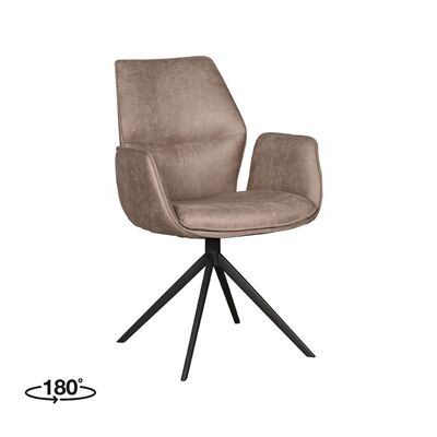 Homestorecity Eetkamerstoel Mellow - Taupe - Micro Suède