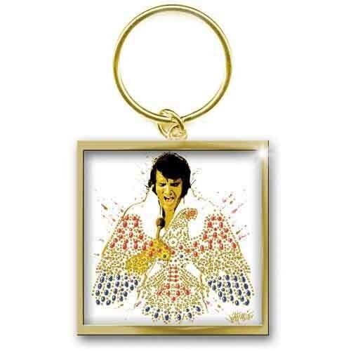 Portachiavi standard Elvis Presley - American Eagle Photo Finitura oro metallo