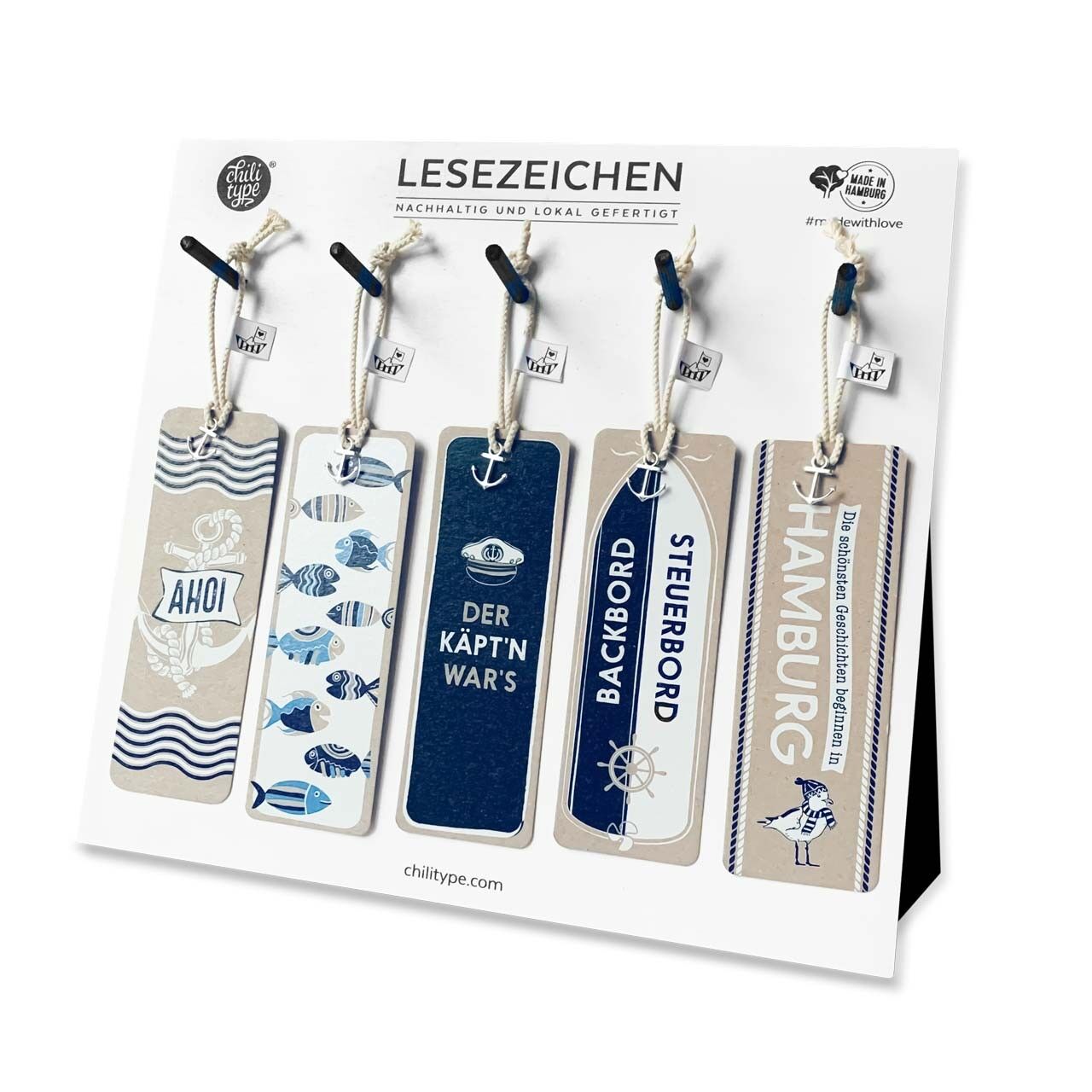 Tischdisplay Lesezeichen aus Holz