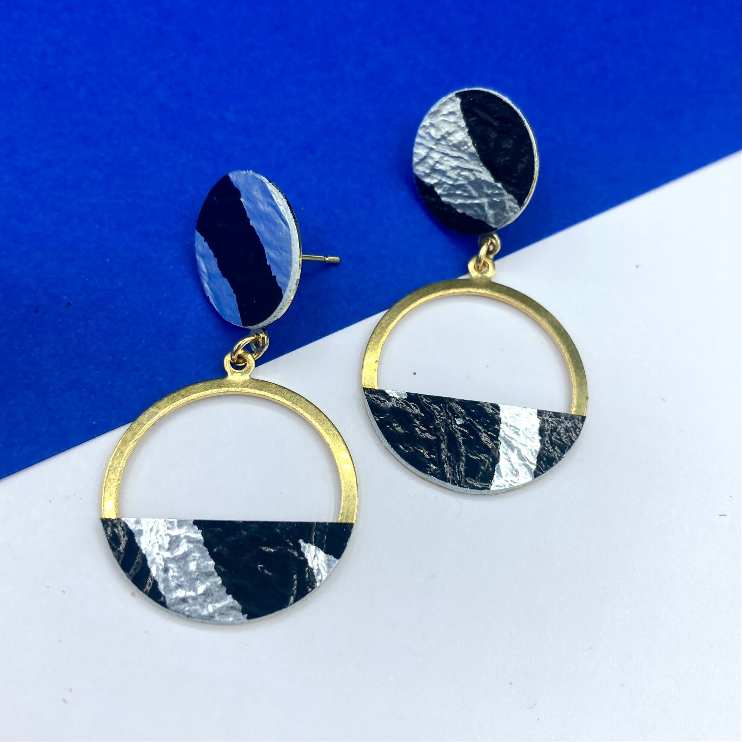 Silberne Zebra-Ohrringe von Gilda