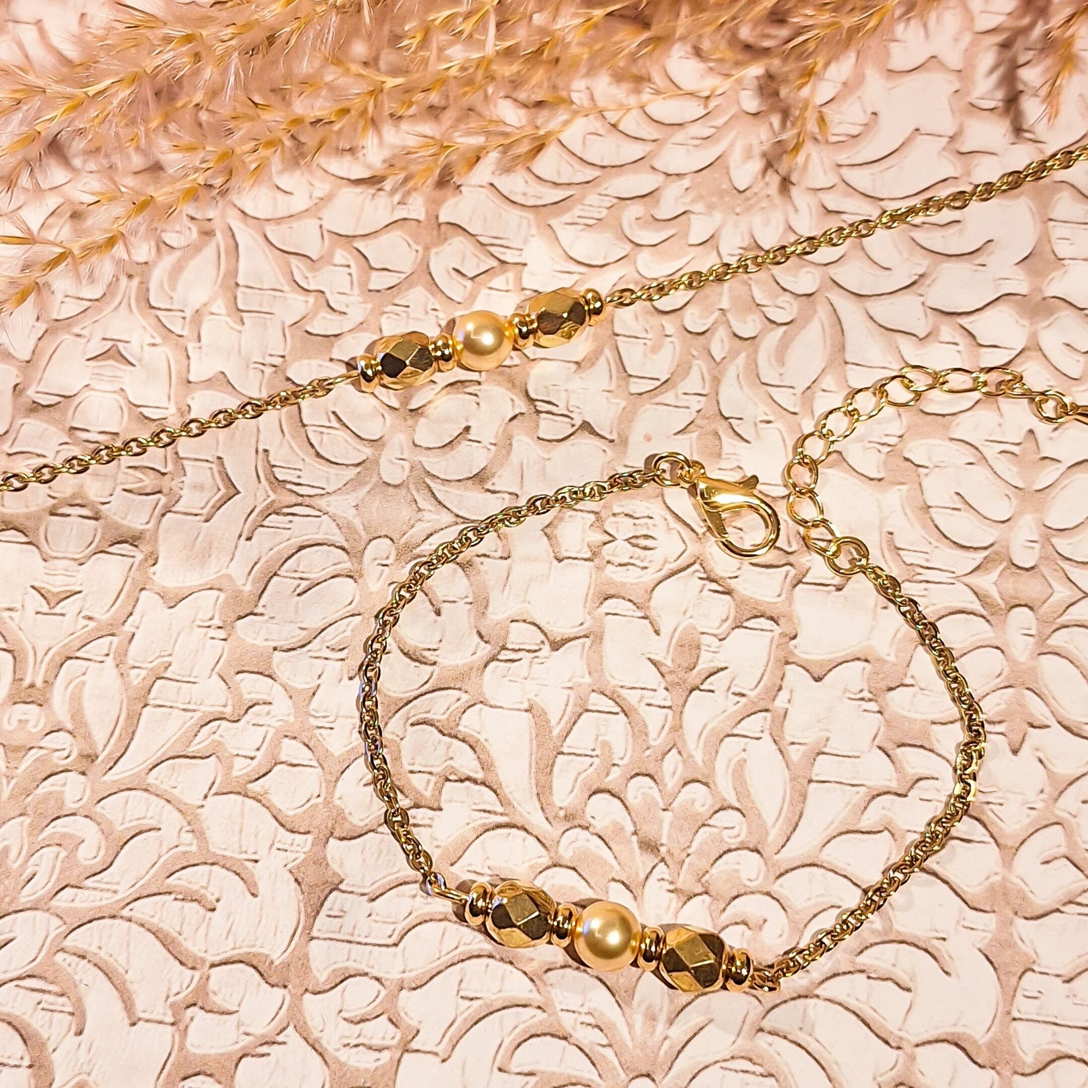 1 braccialetto regolabile con perline in oro rosa, catena in acciaio inossidabile, gioielli regolabili, regalo per la festa della mamma, regalo di Natale per l'insegnante