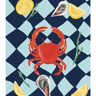 Affiche crabe│Poster graphique/cuisine