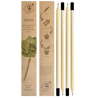 Green-goose® Seedz Flower Pencil - set di 4 - Basilico