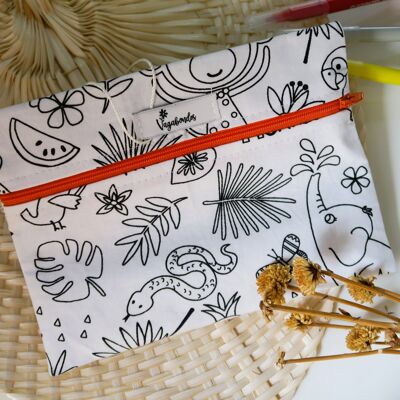 Pochette à colorier + 4 feutres lavables et effaçables