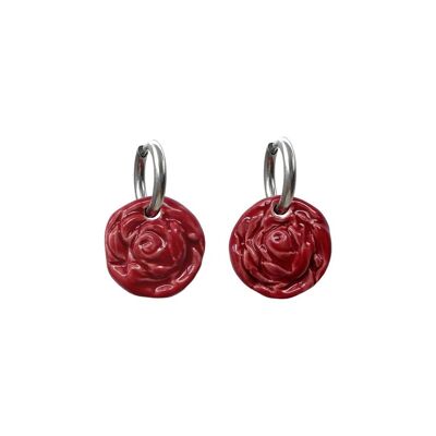 Orecchini a cerchio in ceramica rosa chiaro