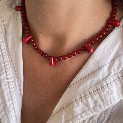Collier en céramique et pierre d'agate Las Lágrimas