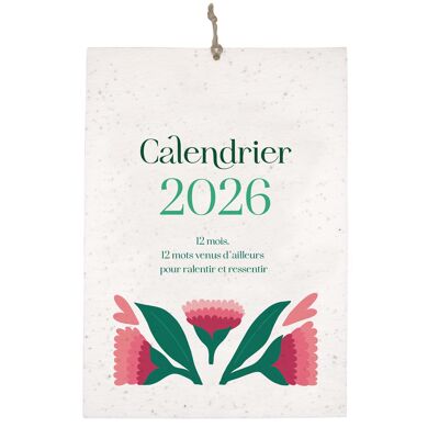 PALABRAS DE OTRO LUGAR Calendario Plantable 2026