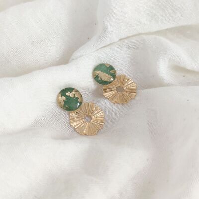 PENDIENTES PENSAMIENTO ORO VERDE