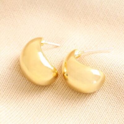 Boucles d'oreilles créoles épaisses en forme de larme en or