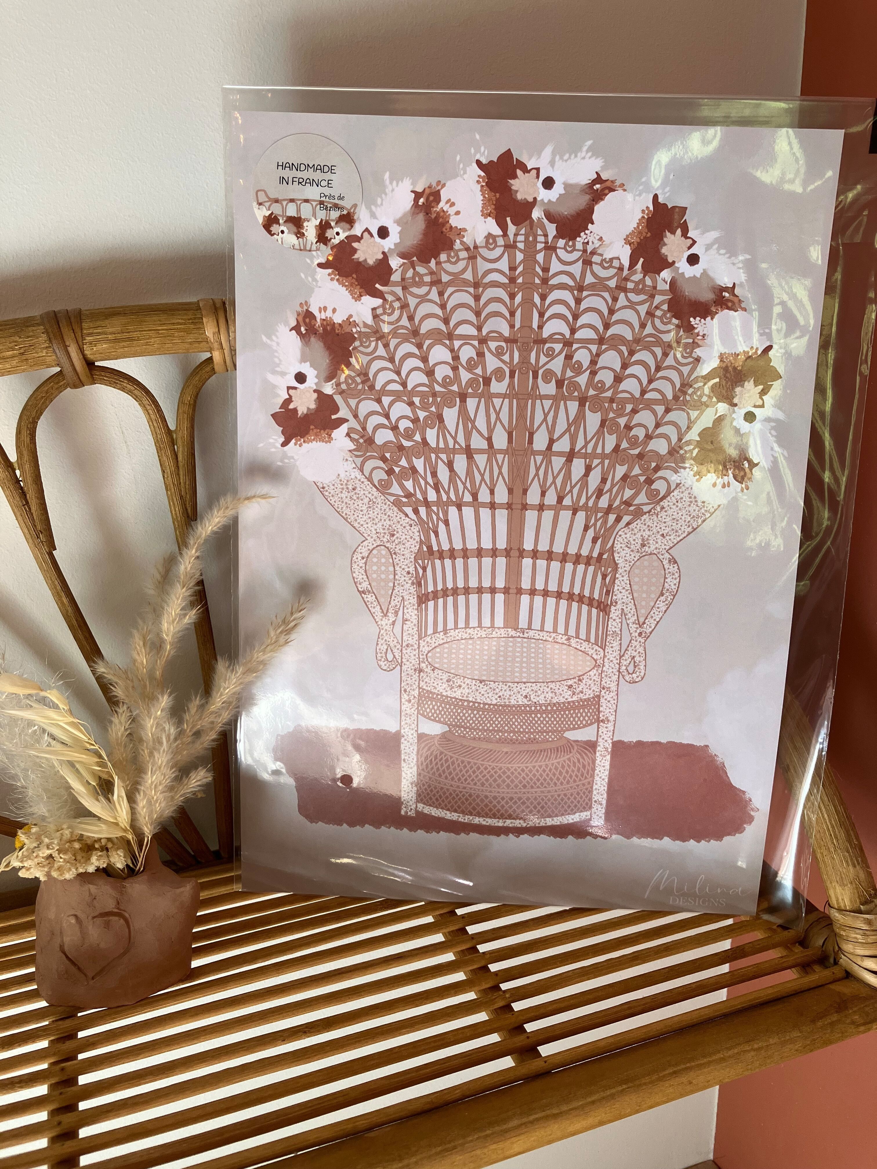 Livia poster, bohemian illustration, in A4 and A3, made in France