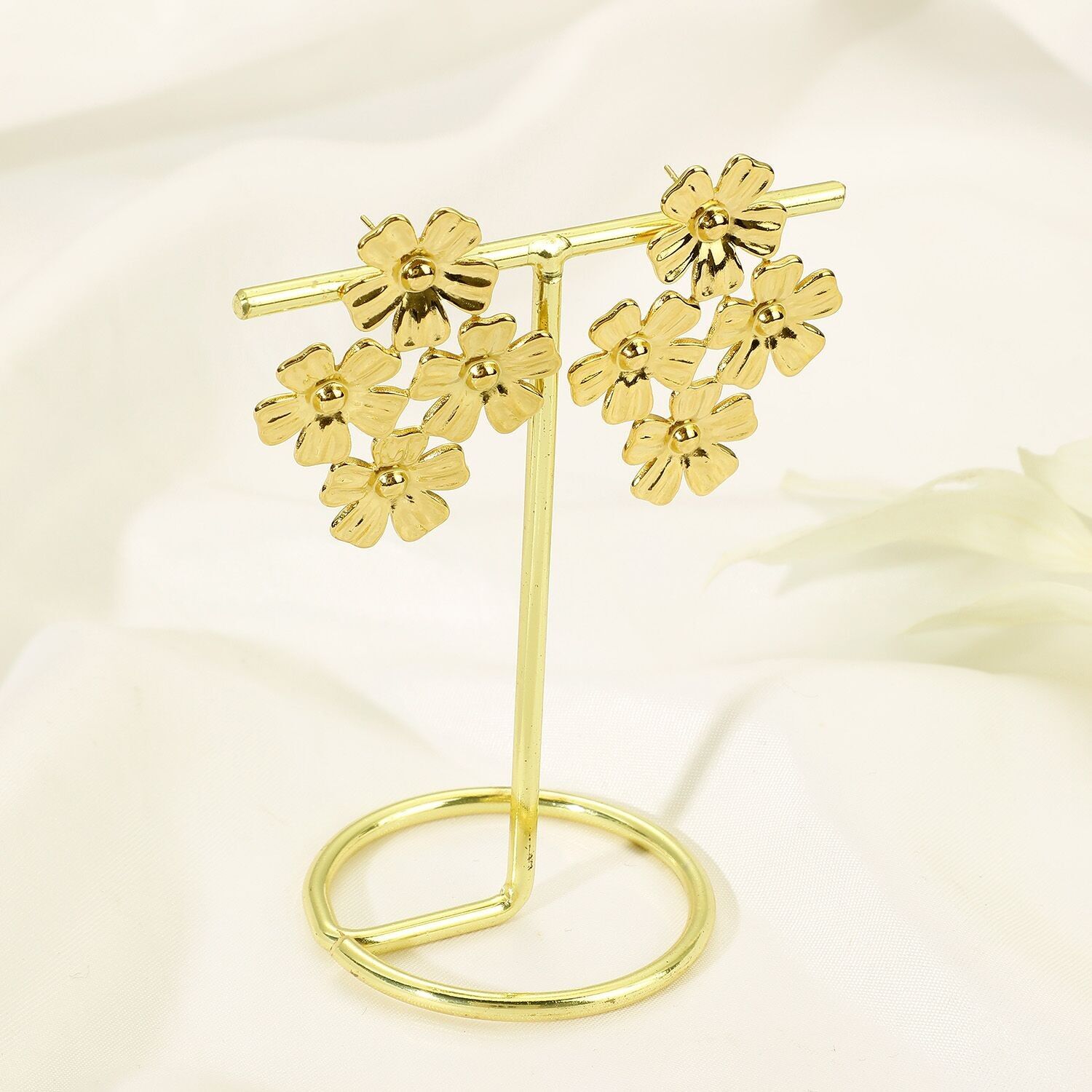 Orecchini a fiore in acciaio inossidabile -BO100289