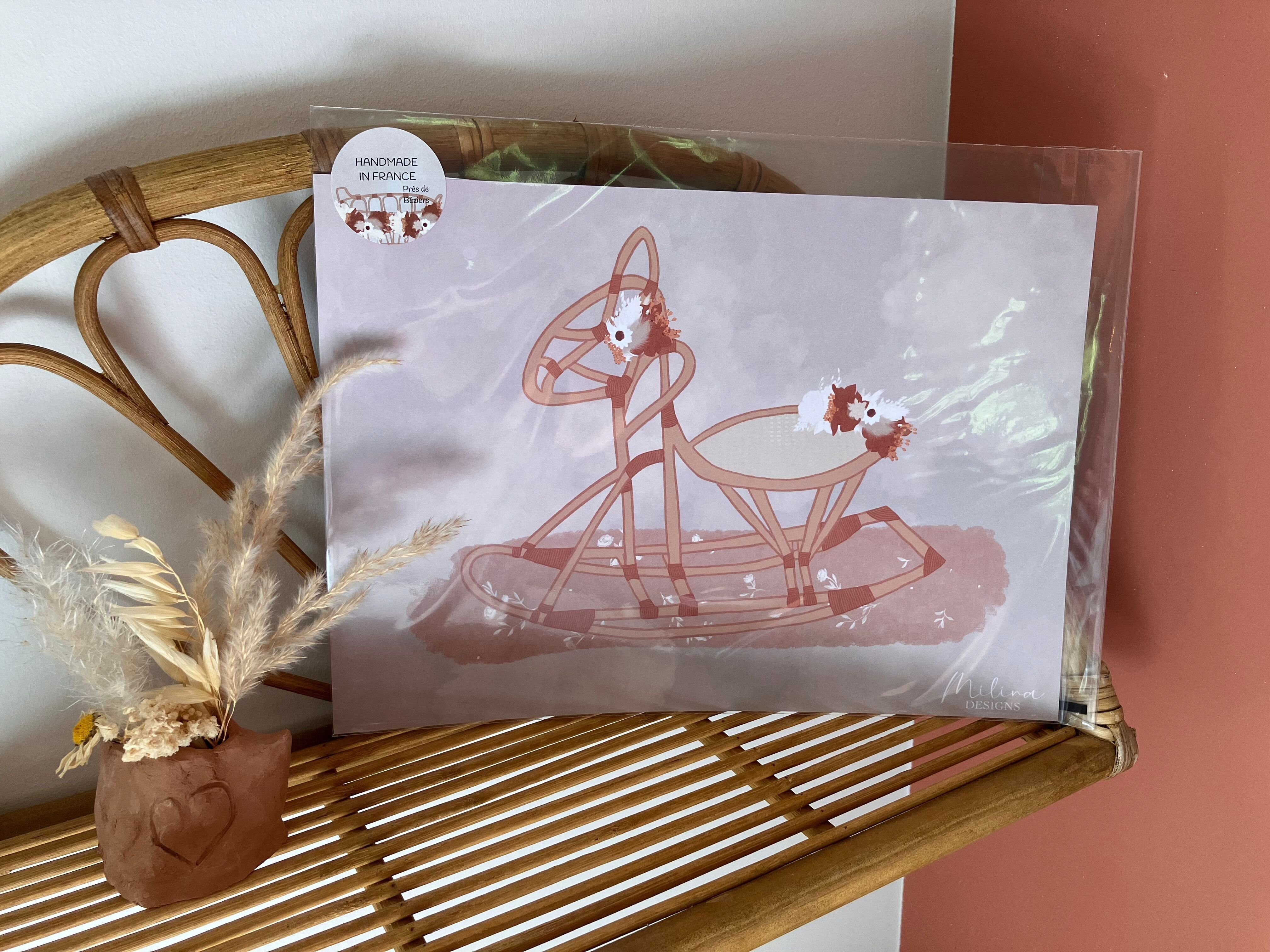 Poster Elena, Illustration für Baby/Kind, in A4 und A3, hergestellt in Frankreich