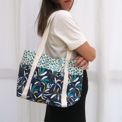 Borsa tote in tessuto fantasia