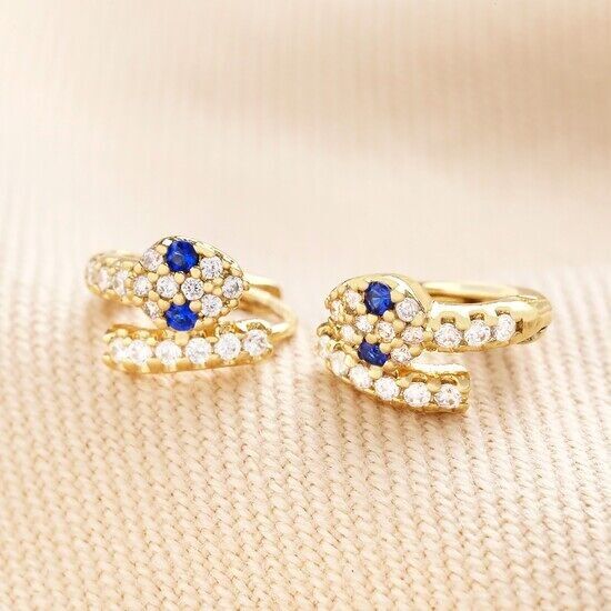 Serpente di cristallo con Huggies di cristallo di zaffiro